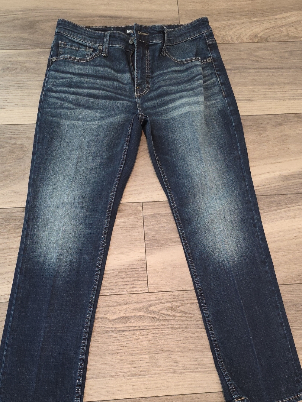 BKE Jake Straight Jeans in Dark Indigo with Contrast Stitching